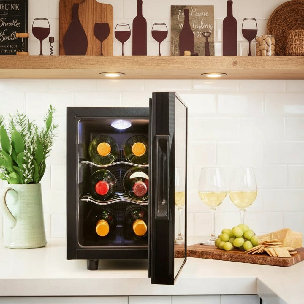 Single Zone 10" Freestanding 6 Bottle Wine Refrigerator