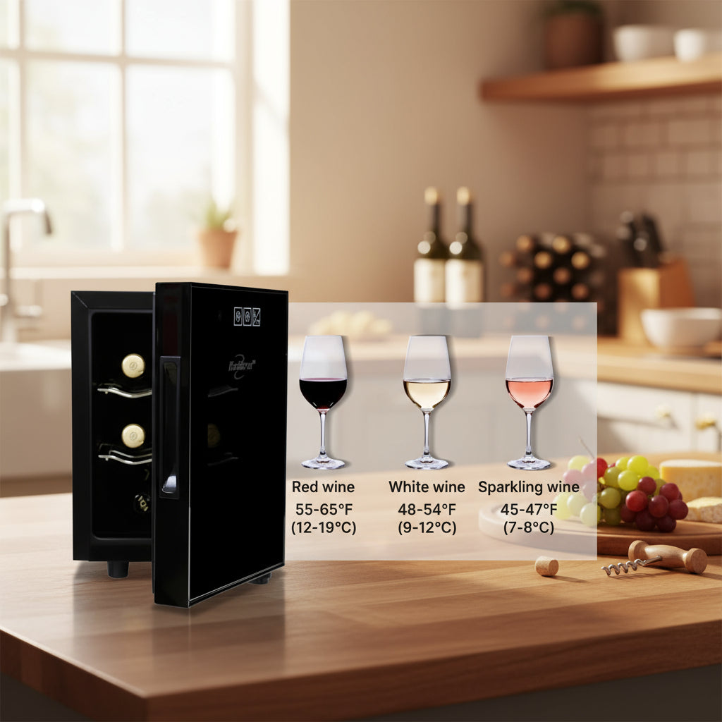Single Zone 10" Freestanding 6 Bottle Wine Refrigerator