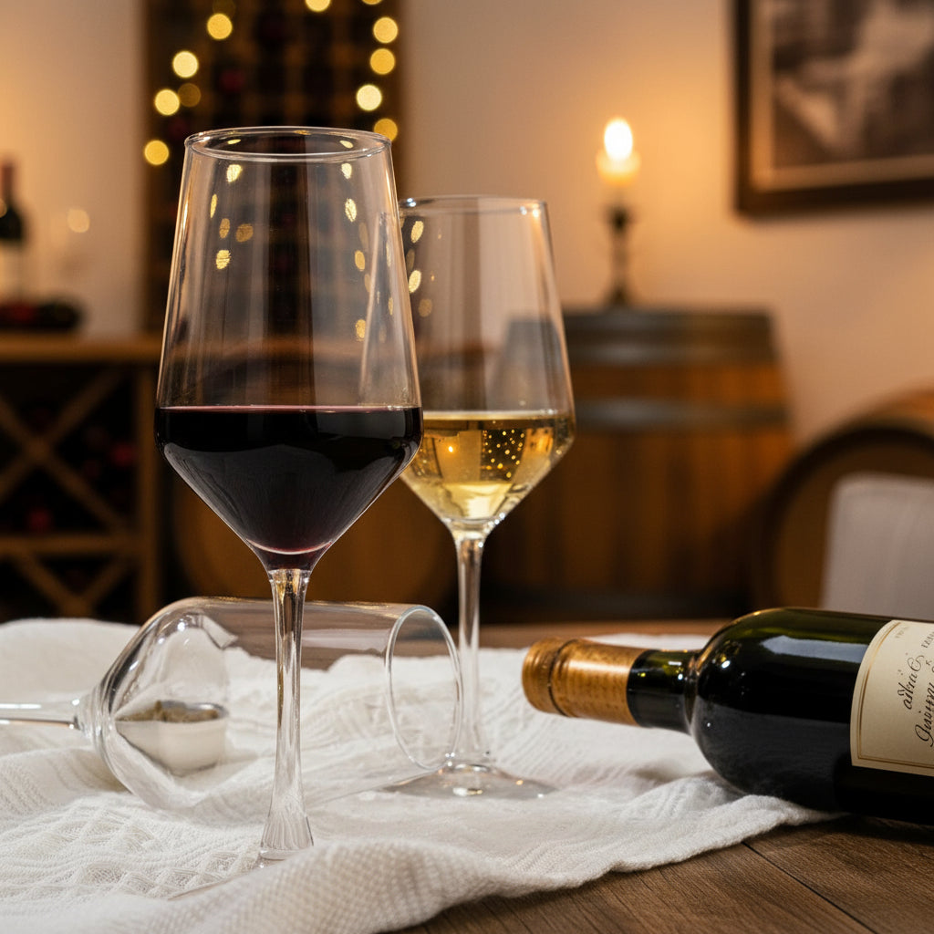 Wine Glasses Set of 6, 13.5Oz Red & White Wine Glasses for Party (Clear）