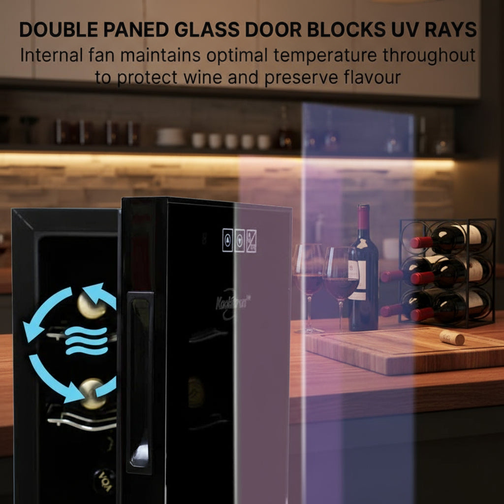 Single Zone 10" Freestanding 6 Bottle Wine Refrigerator