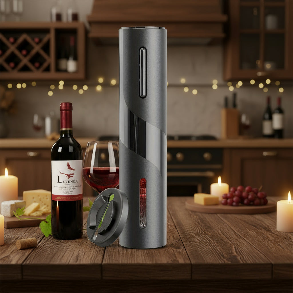 2In1 Electric Wine Bottle Opener Set W/Rechargeable Wine Opener and Foil Cutter